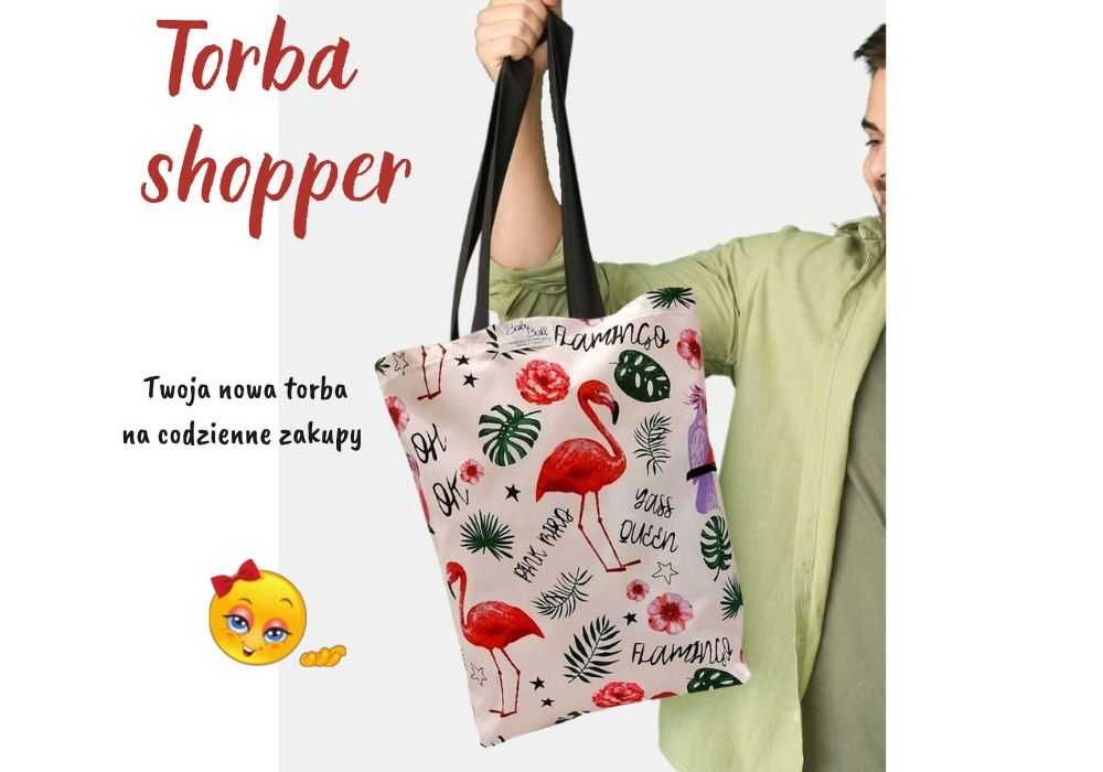 Torba na zakupy bawełniana siatka kolorowa eko shopperka