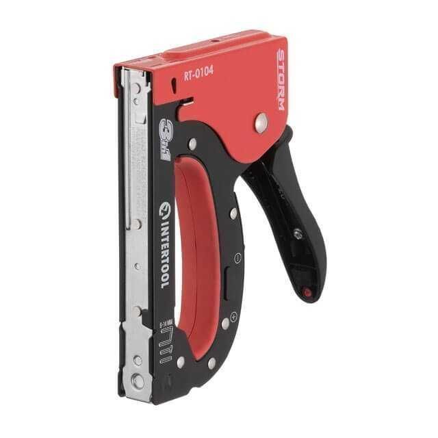 Степлер строительный 3в1, под скобу, гвоздь, шпильку INTERTOOL RT-0104