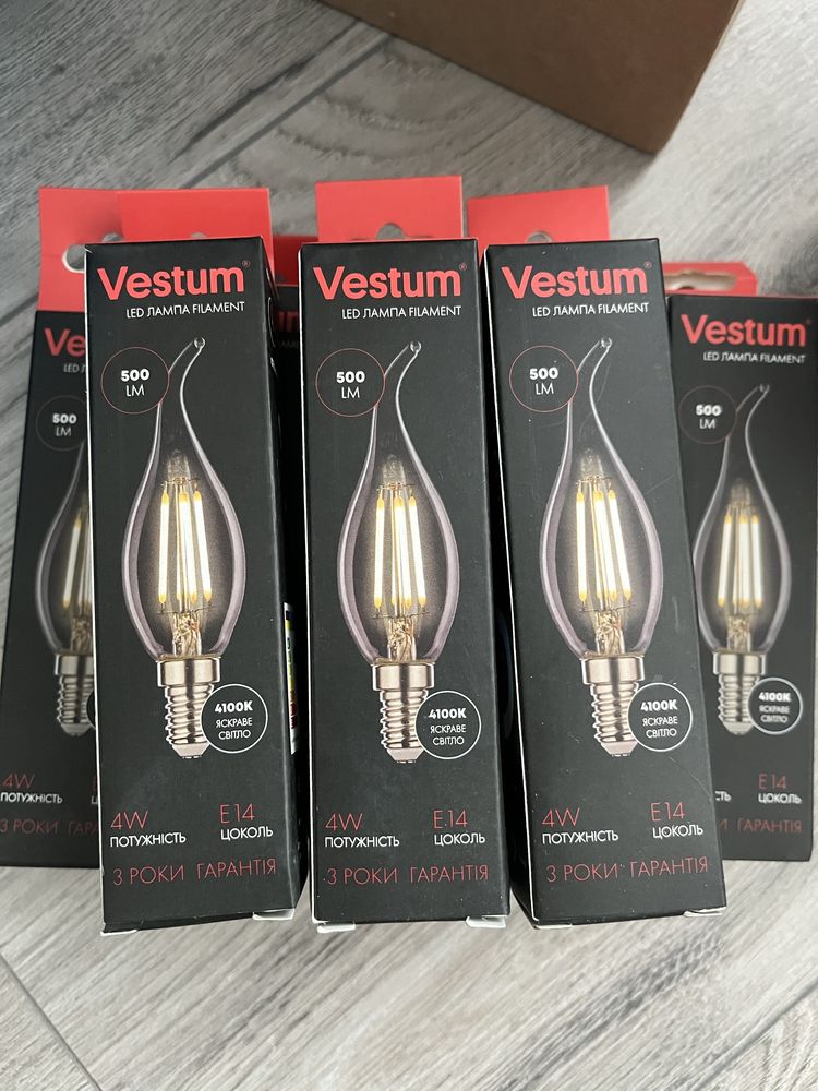 Led лампа Filament Vestum 500 lm 4100 K яскраве світло