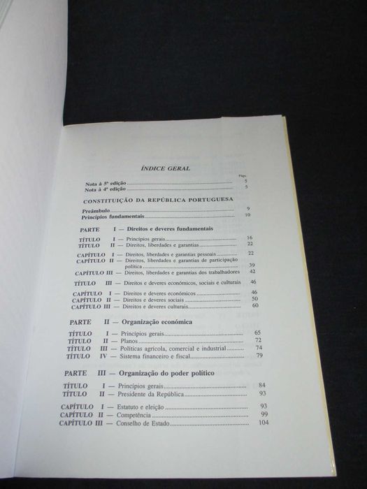 Livro Constituição da República Portuguesa Lei Tribunal Constitucional