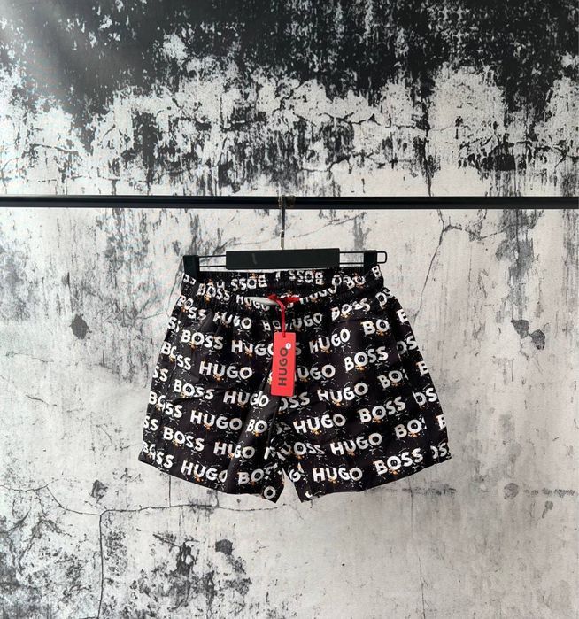 Hugo Boss шорты пляжные мужские черные для бассейна купательные