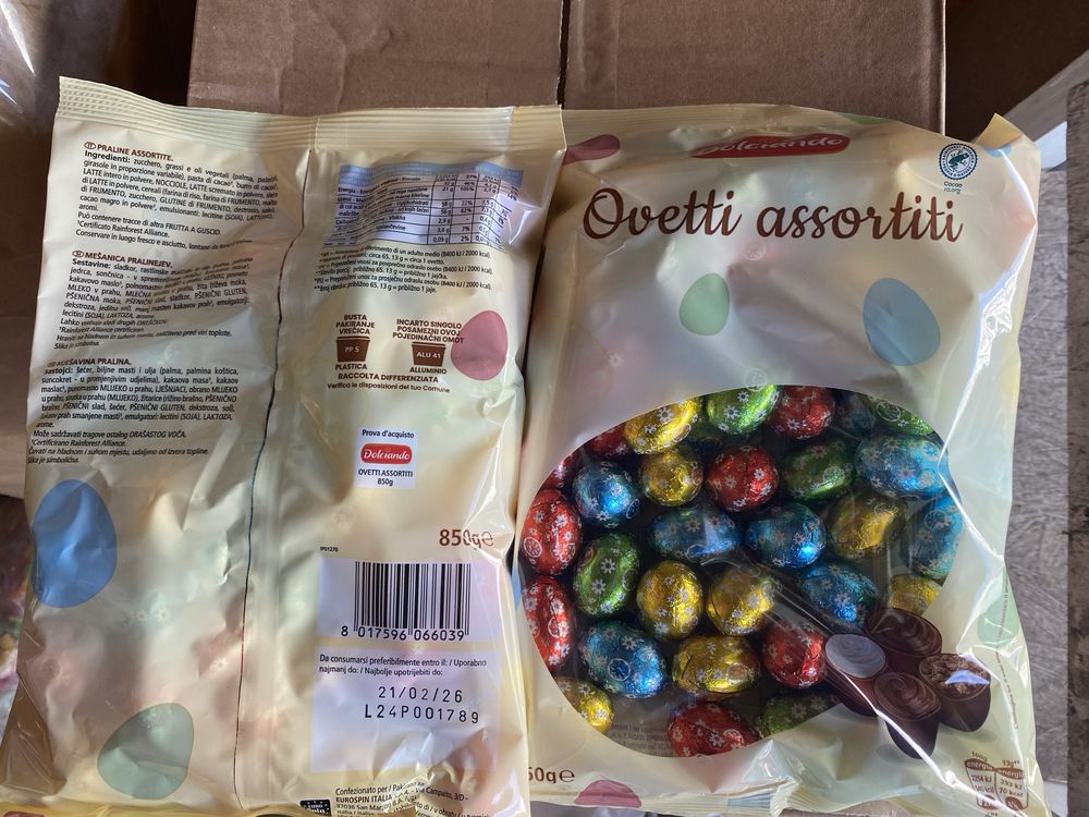 Яйця пасхальні шоколадні Dolciando Ovetti Assortiti, 850 г