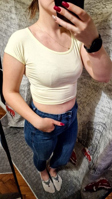 Crop top koszulka krótka bluzka wiskoza
