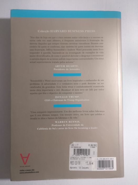 Recomeçar de novo - J. Sonnenfeld e
A. Ward - Harvard Business