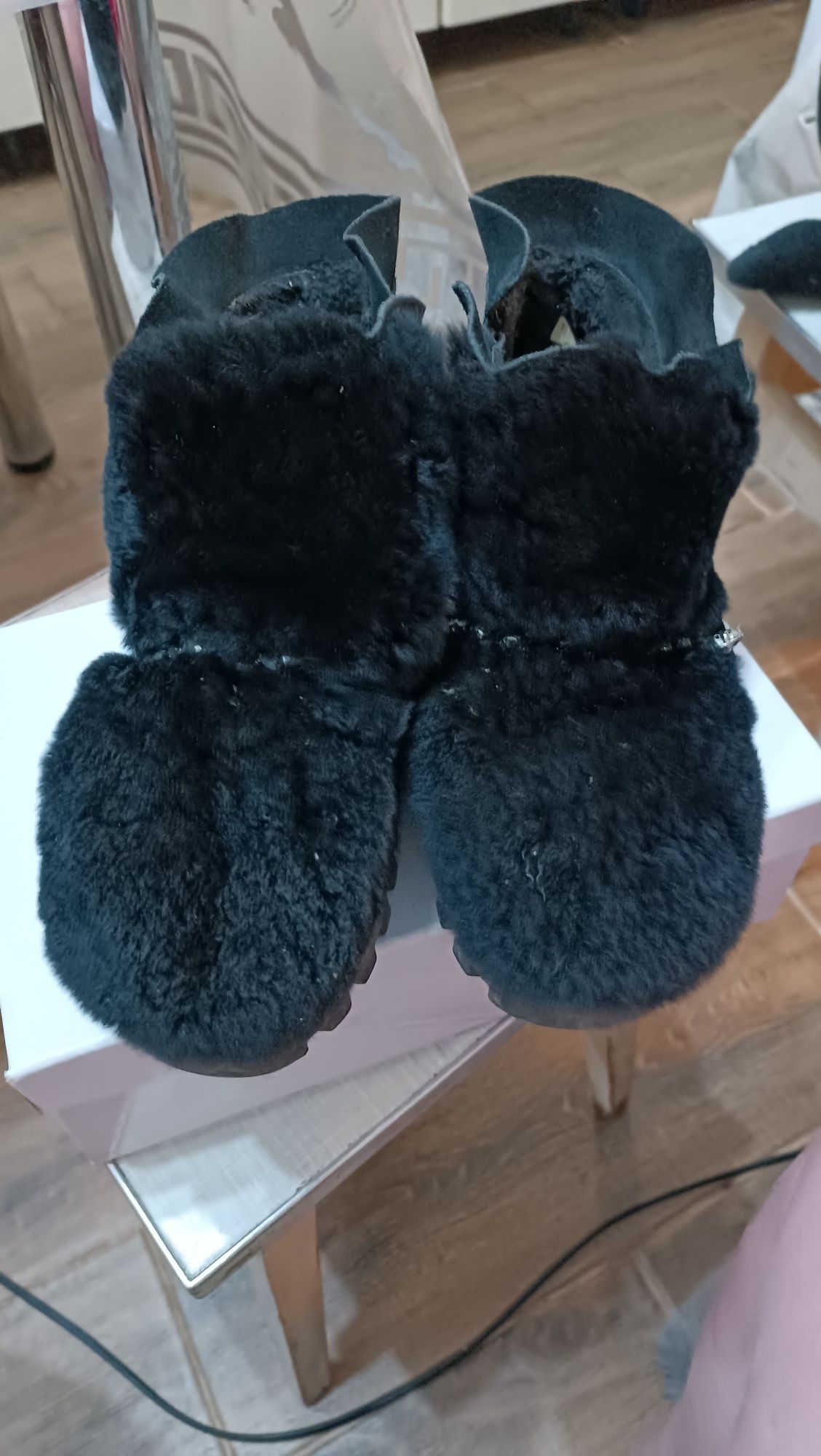 Угги замшевые с мехом
