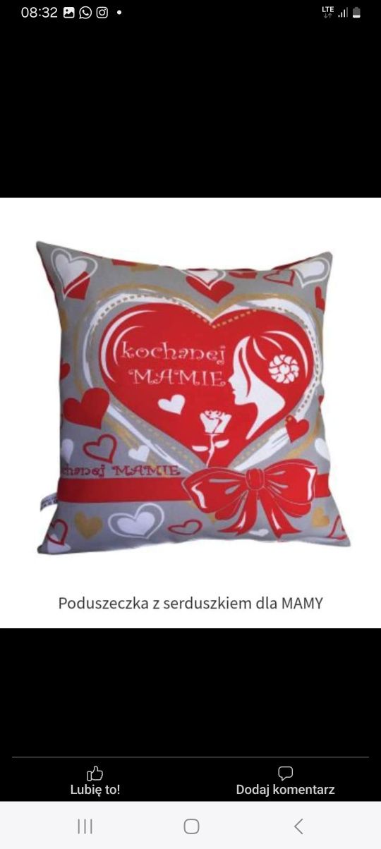 Poduszka ozdobna na  DZIEN MATKI