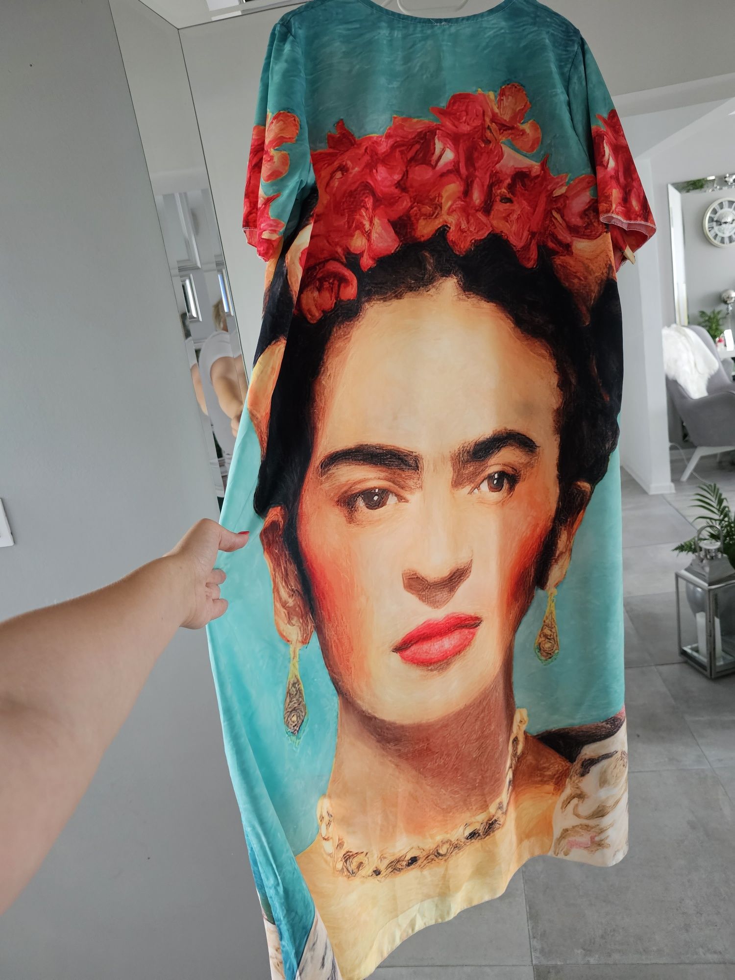 Sukienka maxi,  Frida oversize, wiskoza z jedwabiem