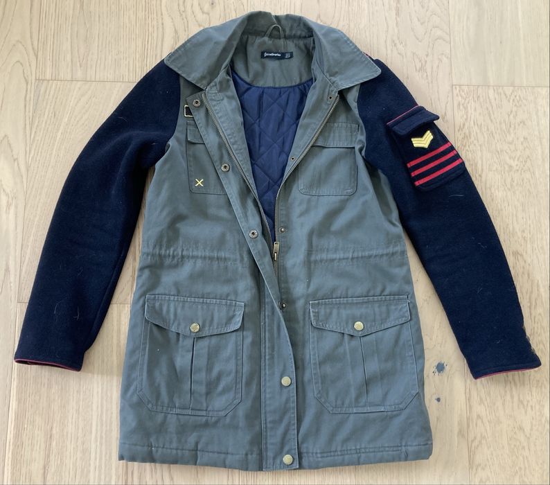 Płaszcz kurtka militarna ocieplana khaki Stradivarius r. S