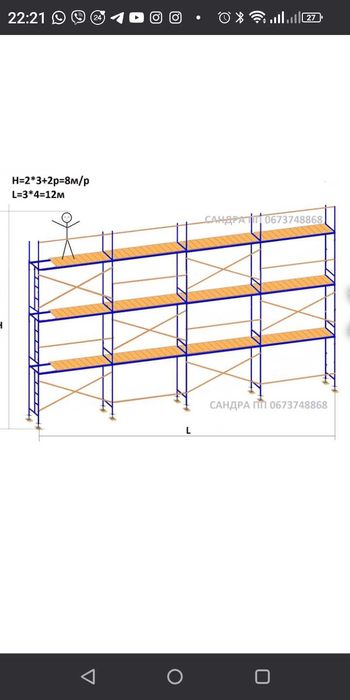 Риштовка в оренду. Комплект 100м2.