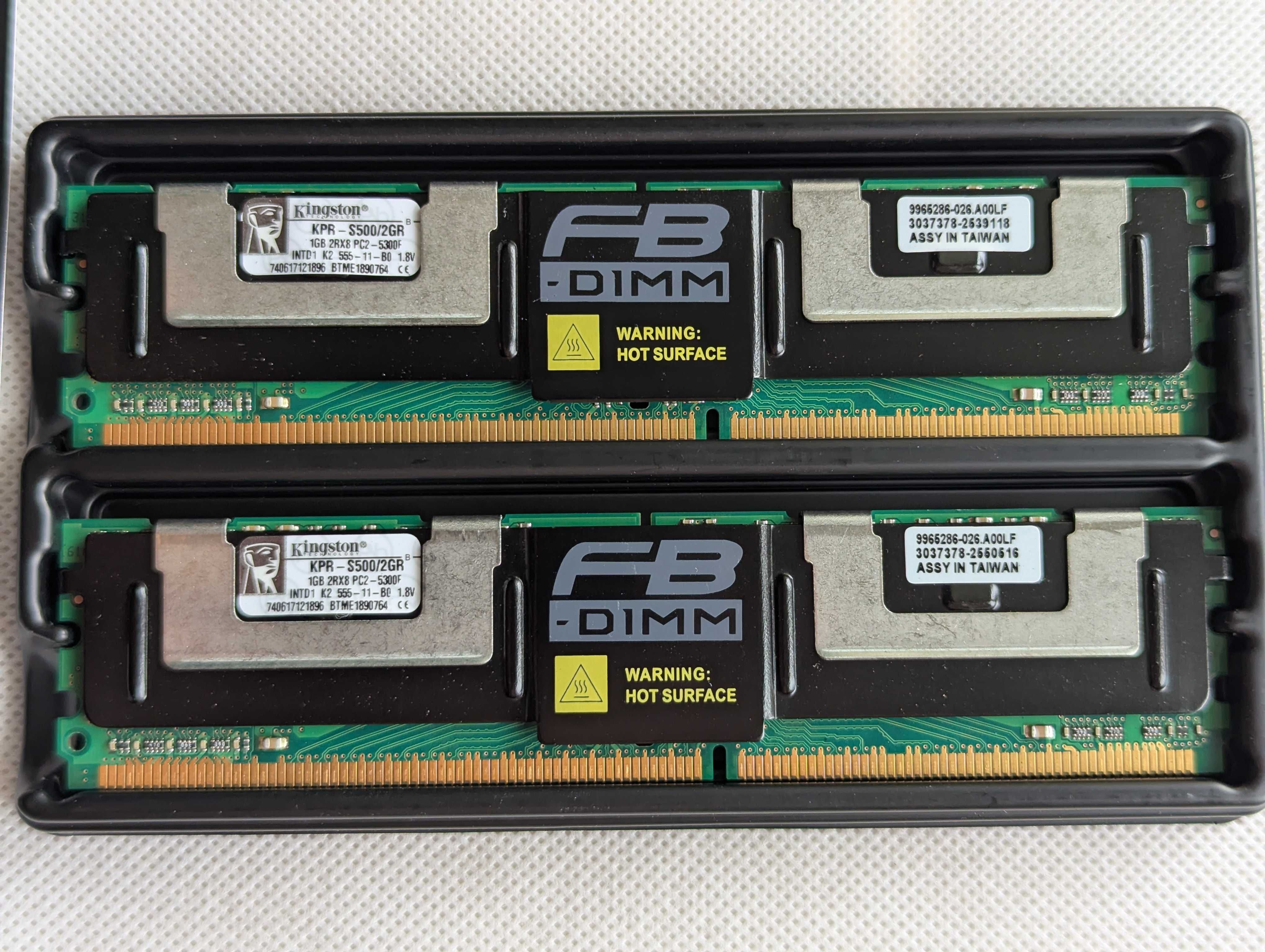 Нова ретро KIT 2x1 GB Серверна ECC REG DDR2 Kingston PC2 5300