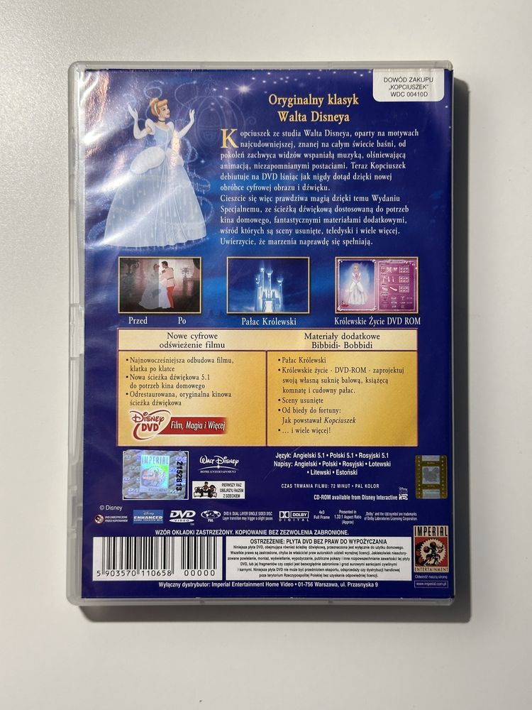 Kopciuszek Disney DVD Wydanie Specjalne Pierwszy Dubbing PL