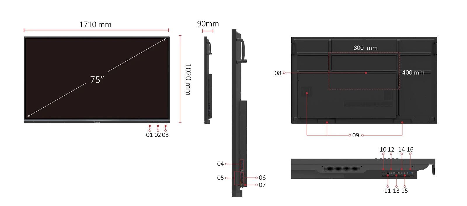 Monitor Dotykowy ViewSonic IFP7550-3  75" cali ViewBoard NOWY 16700zł