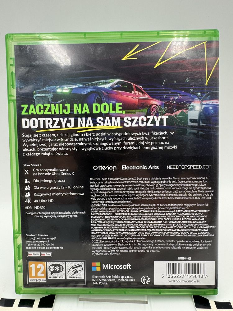 NFS Unbound Xbox Series Gwarancja