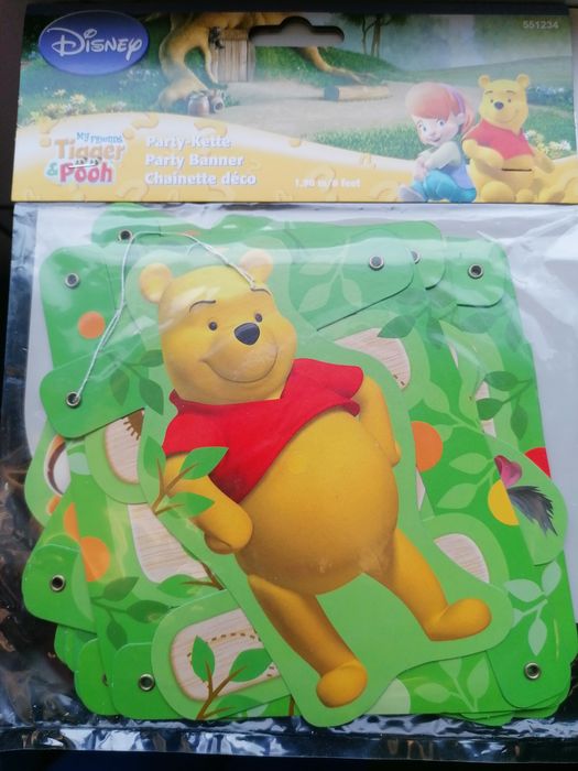 Baner, łańcuch dekoracyjny, urodziny, Kubuś Puchatek, Disney