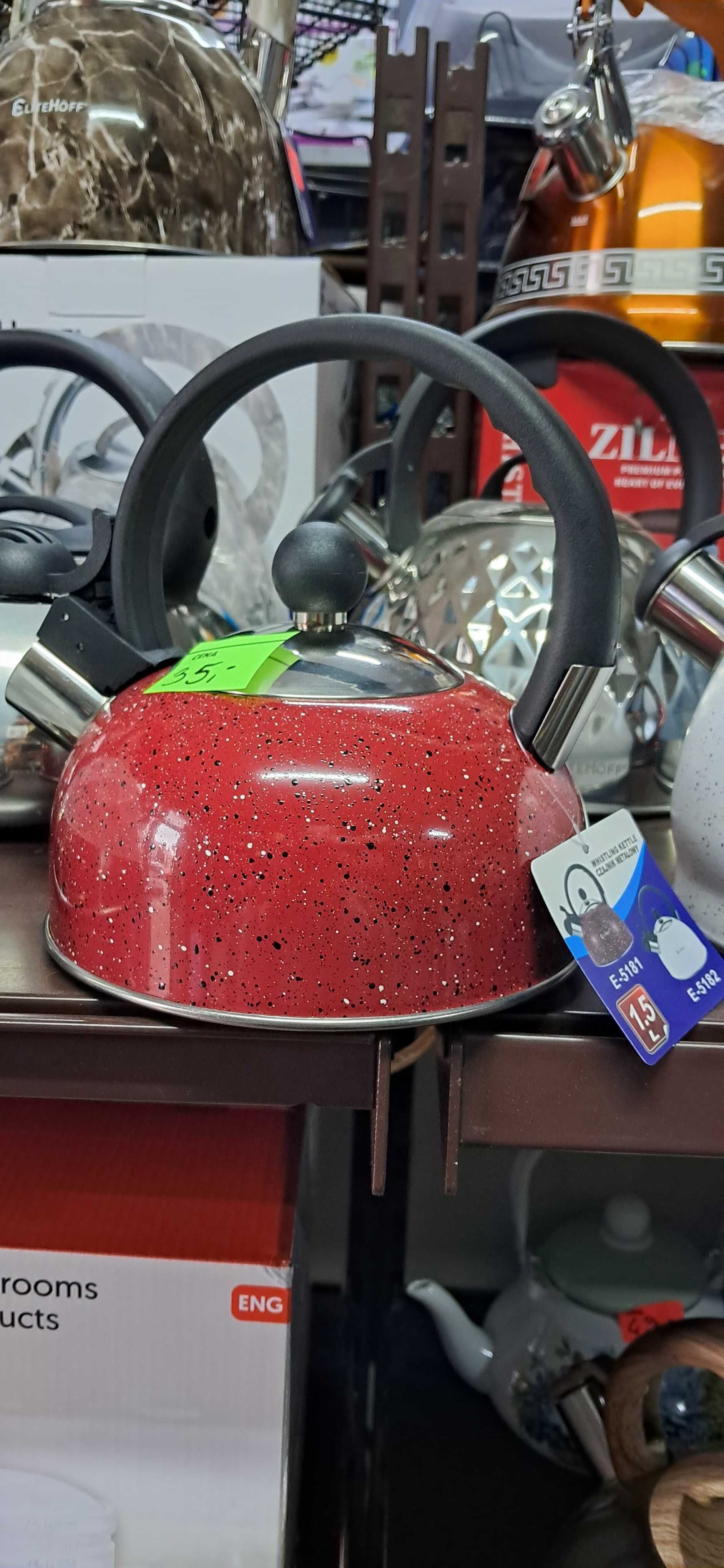 CZAJNIK TRADYCYJNY ze stali nierdzewnej 1,5l czerwony