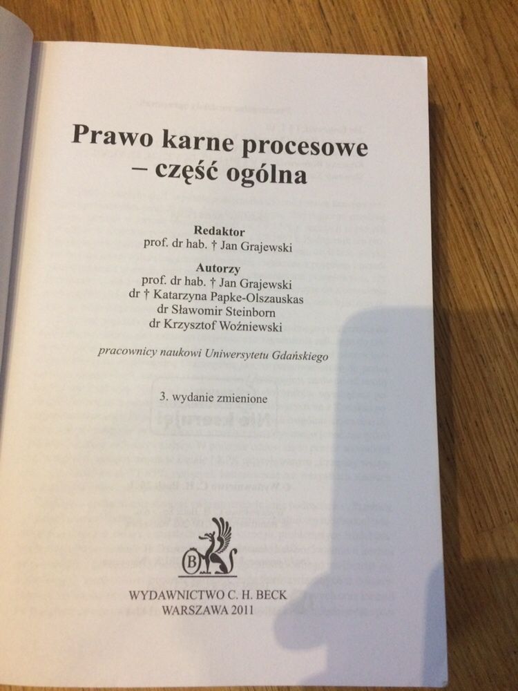 Prawo karne procesowe - cześć ogólna Grajewski