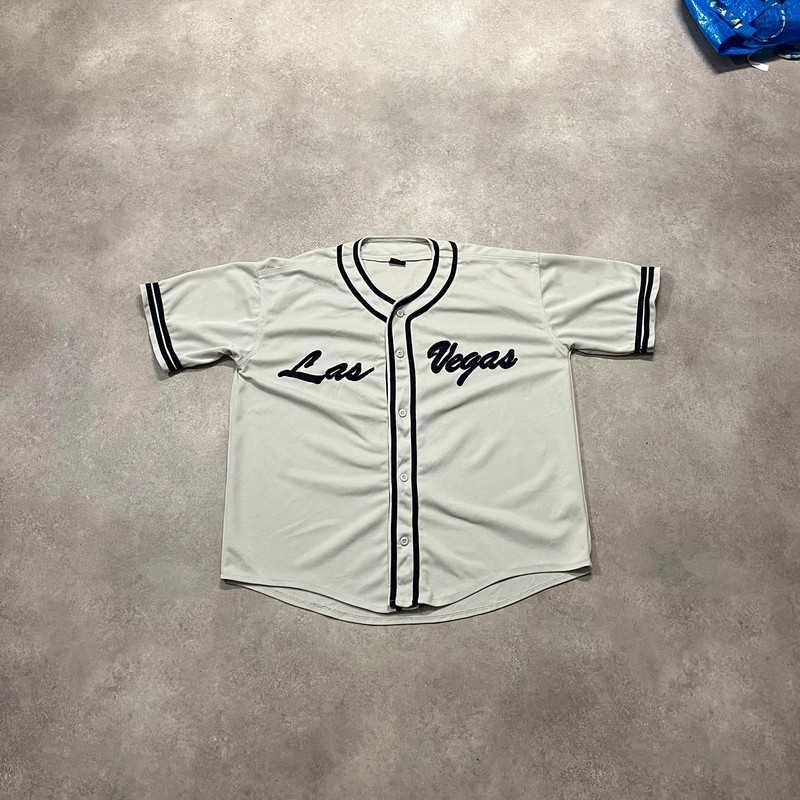 Vintage Koszulka Las Vegas Spellout Jersey Haft Rap Y2K Retro Baggy