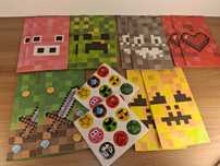 X014 Minecraft Zestaw Upominkowy Torby Naklejki Pixel Party