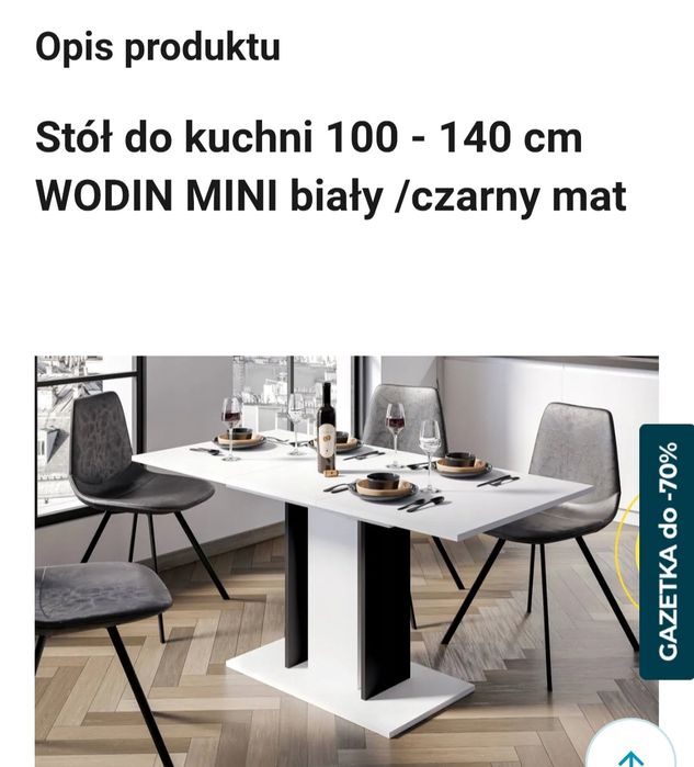 Stół kuchenny Biały 100,140x60