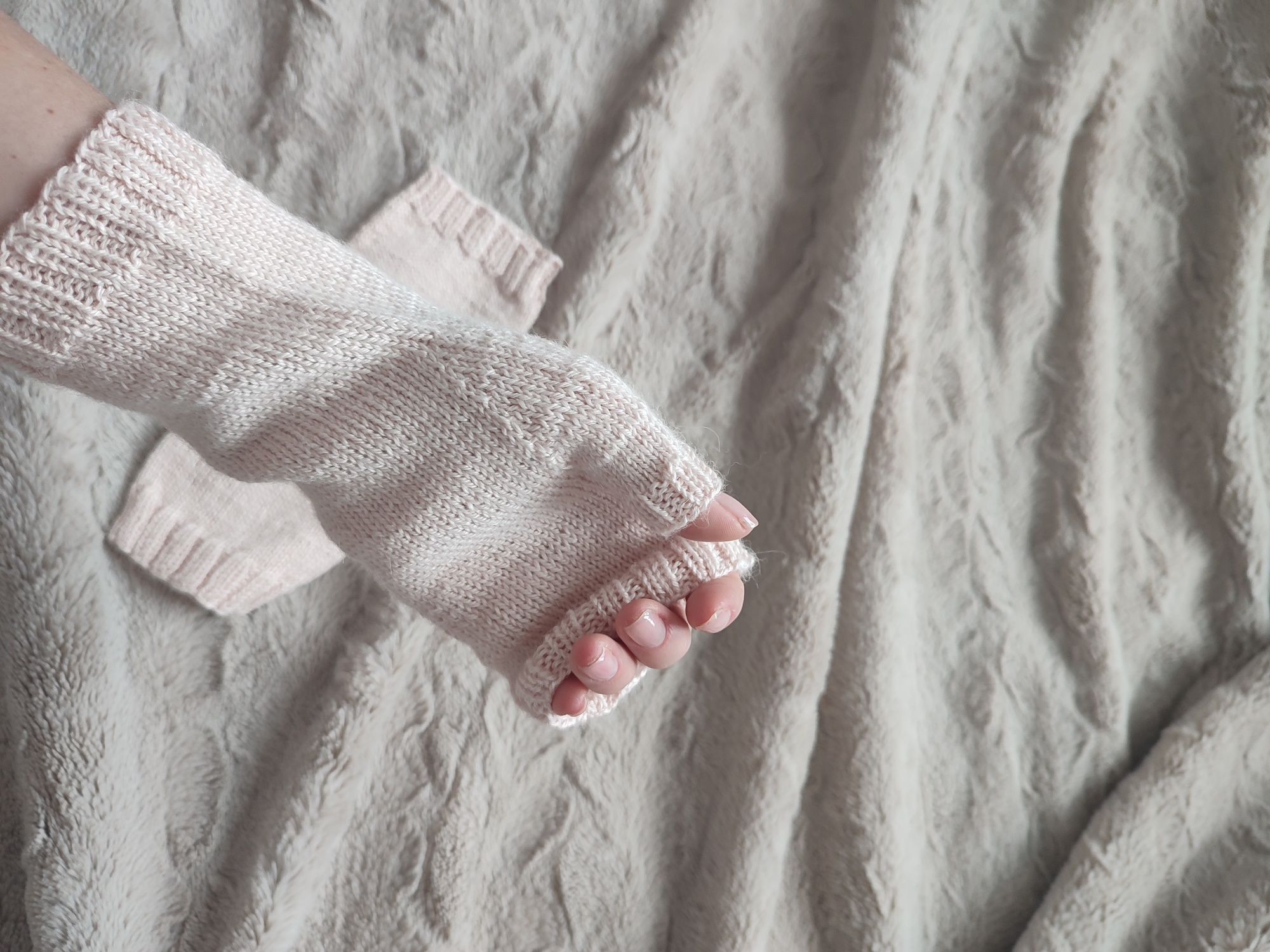 NOWE Mitenki/rękawiczki bez palców wełniane,100% wełna handmade