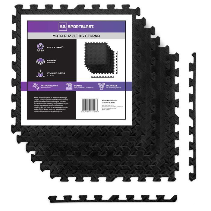 Mata puzzle piankowa pod sprzęt do ćwiczeń 6 szt GD