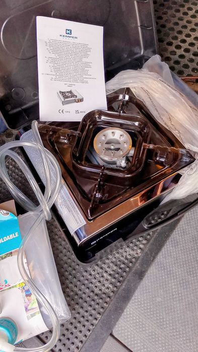 Fogão De Camping Novo + Panela e Talheres