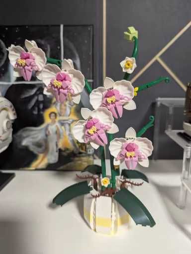 Kwiaty Lego Klocki Biały Bukiet Orchidea