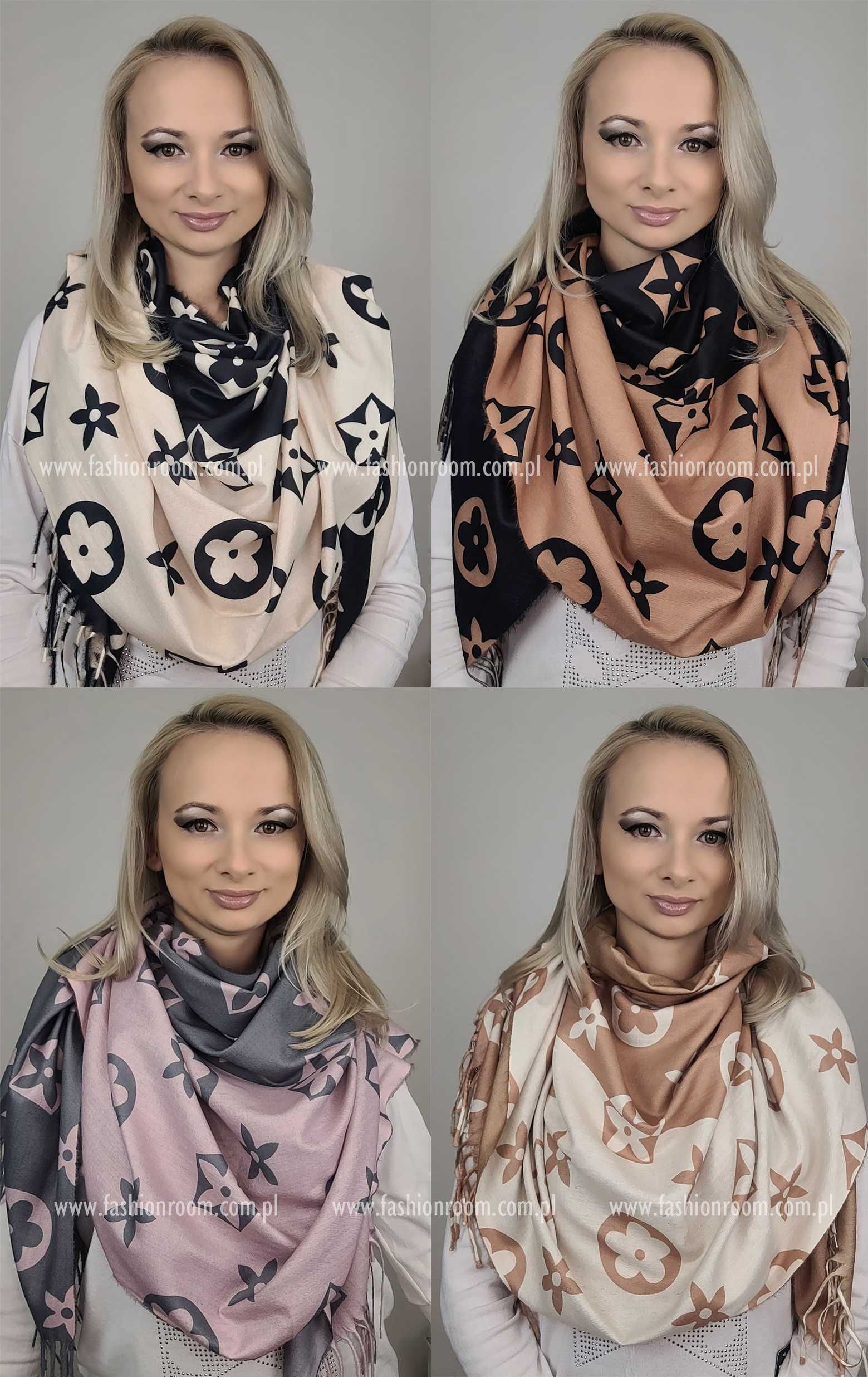 4 Warianty KOLORY Elegancki szalik damski z wiskozy