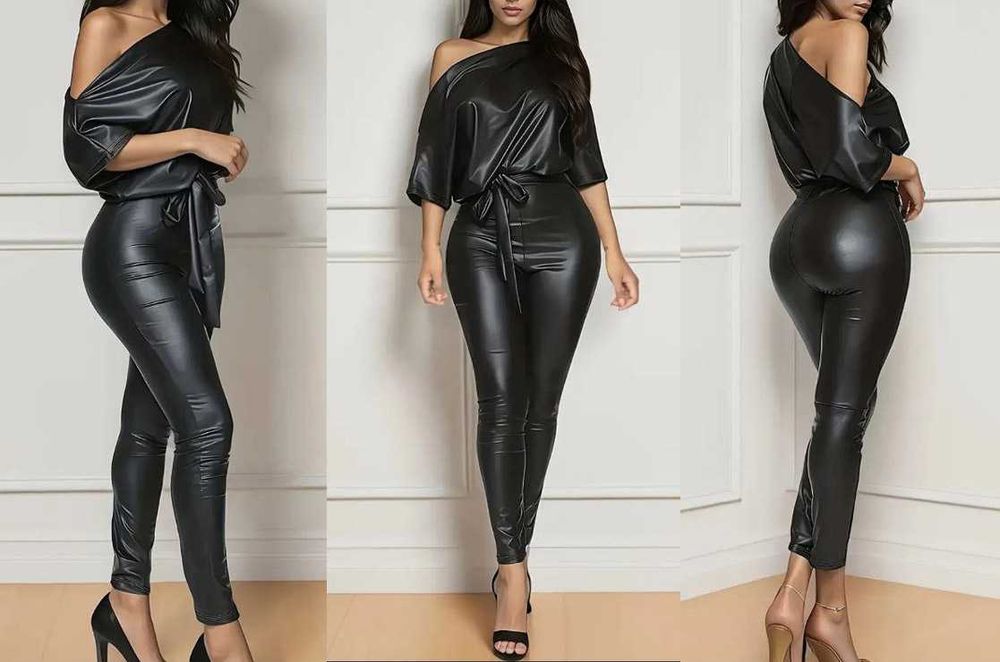 Комбінезон шкіряний кожа комбез L-XL костюм Вечірній Легкий НОВИЙ