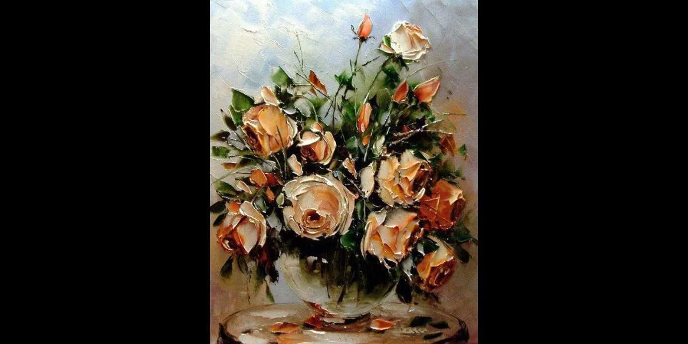 Róże - Obraz olejny 50x40cm.