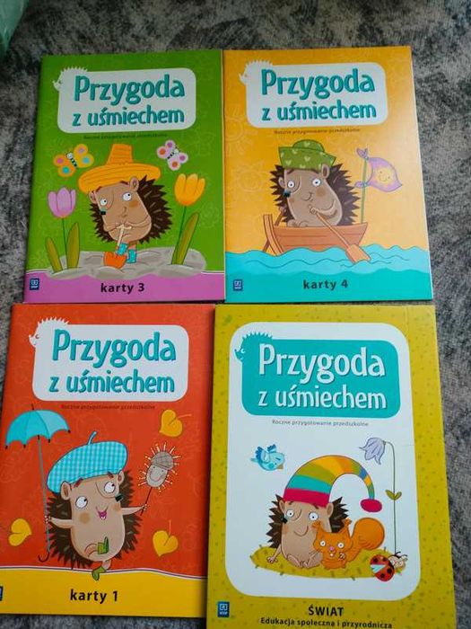 Przygoda z uśmiechem. Karty 1,3,4, + wycinanki,