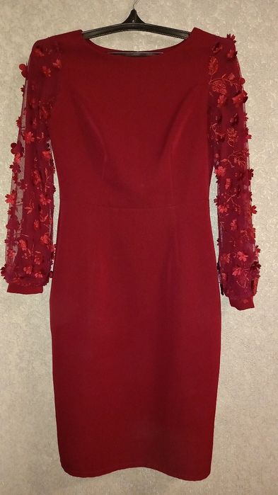 Сукня з прозорим рукавом