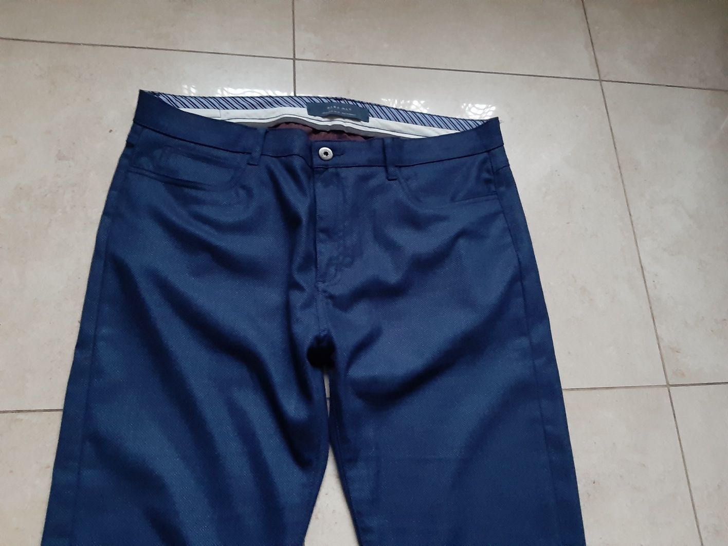 Spodnie Zara Man eleganckie 46 zwężane eleganckie garnitur święta tkma