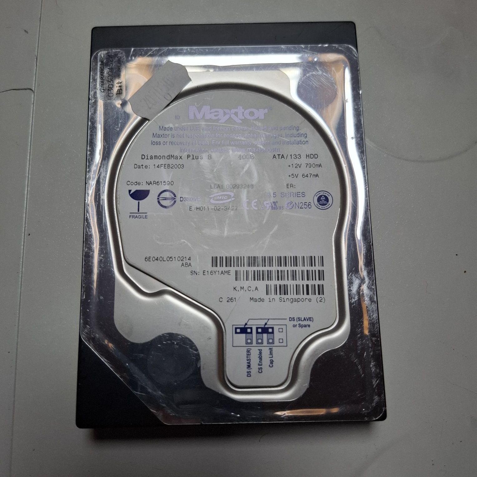 Dysk HDD Maxtor DiamondMax 8 plus 40GB 7200rpm IDE/PATA