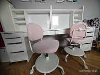 Zestaw mebli szkolnych Ikea biurko krzesła biurowe tablice półki szafk