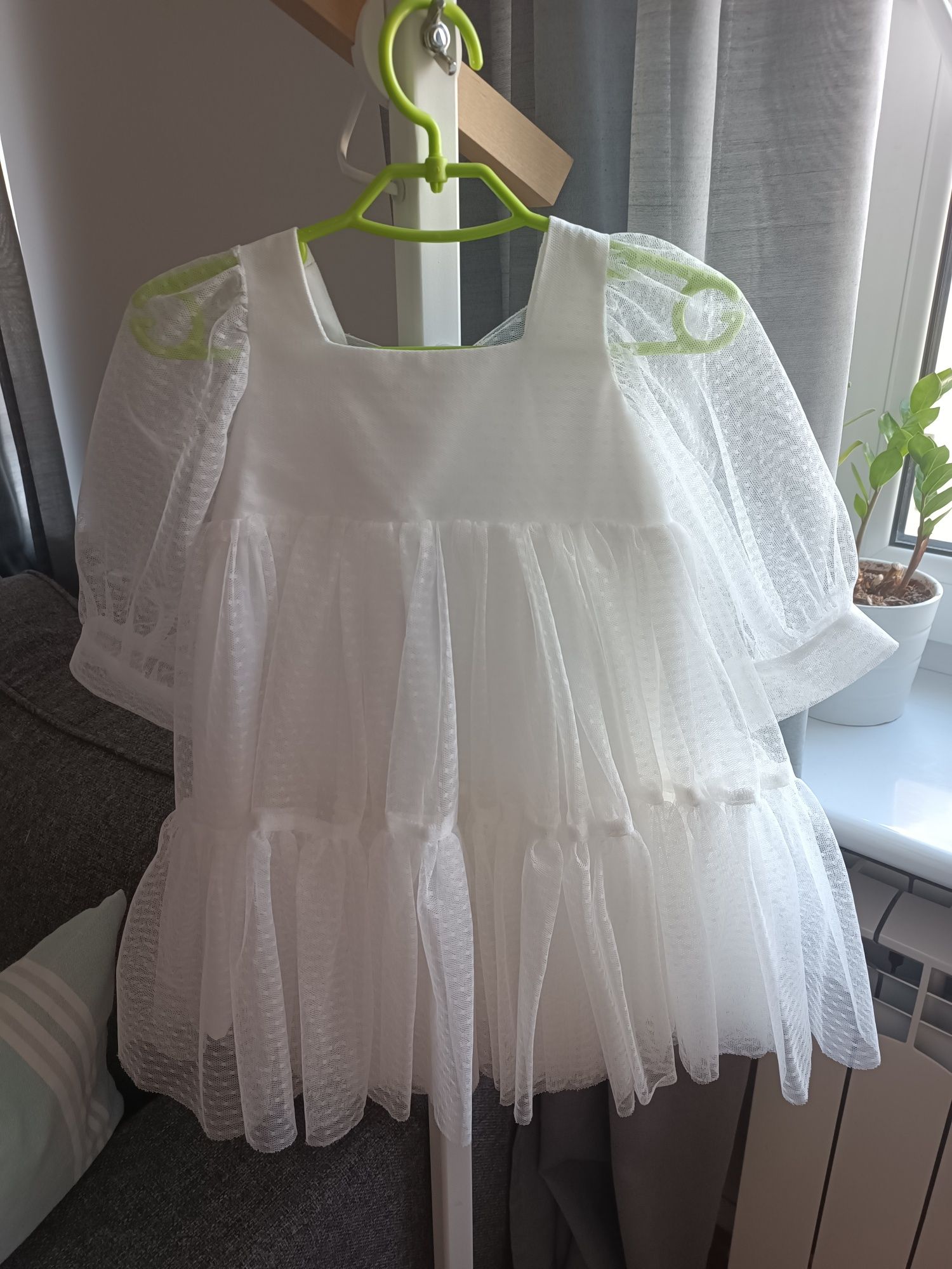 Sukienka Laila by krawcowa biała chrzest/komunia/ślub/urodziny r.86