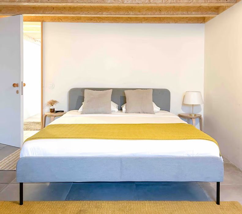 Cama Slattum cinza IKEA