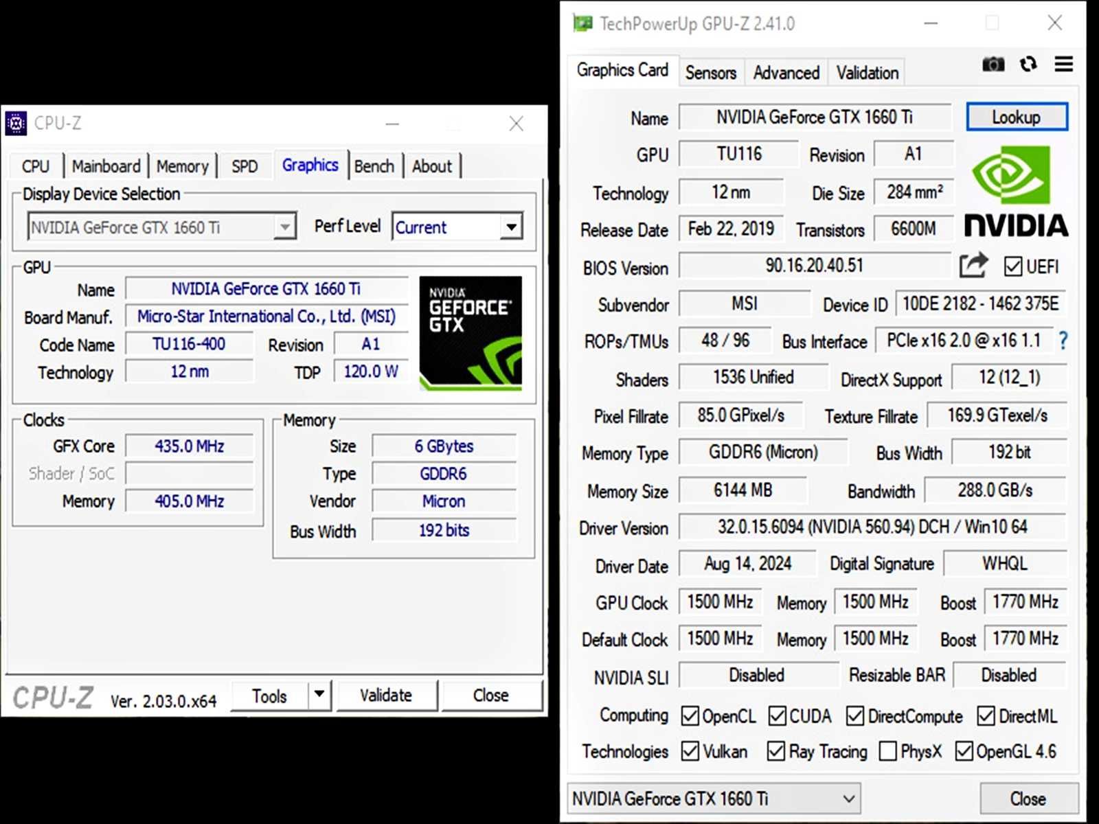 MSi 6GB GTx 1660 Ti - Karta graficzna