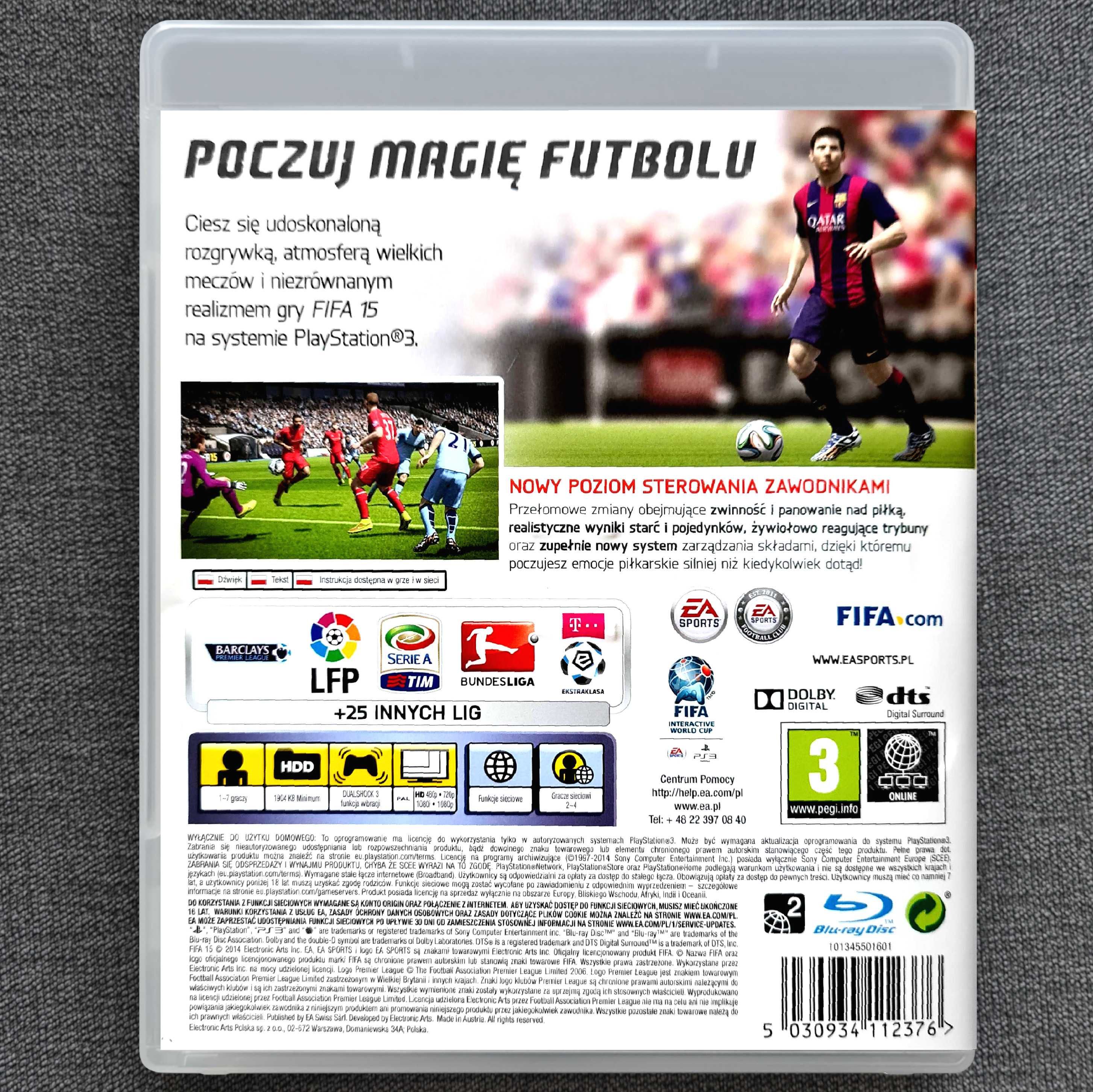 Fifa 15 PL Polska Wersja Ps3 2015 Pudełkowa Polski Język DUBBING