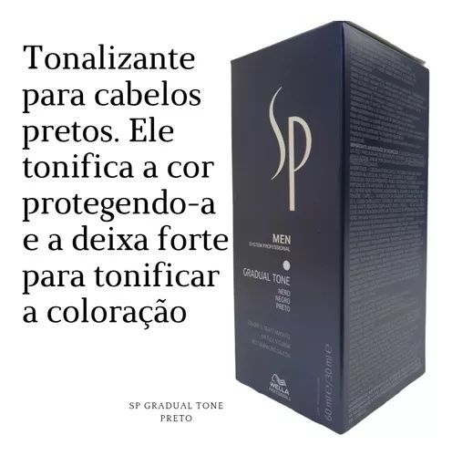 Wella System Professional Men Gradual Tone 60 ml - coloração preta