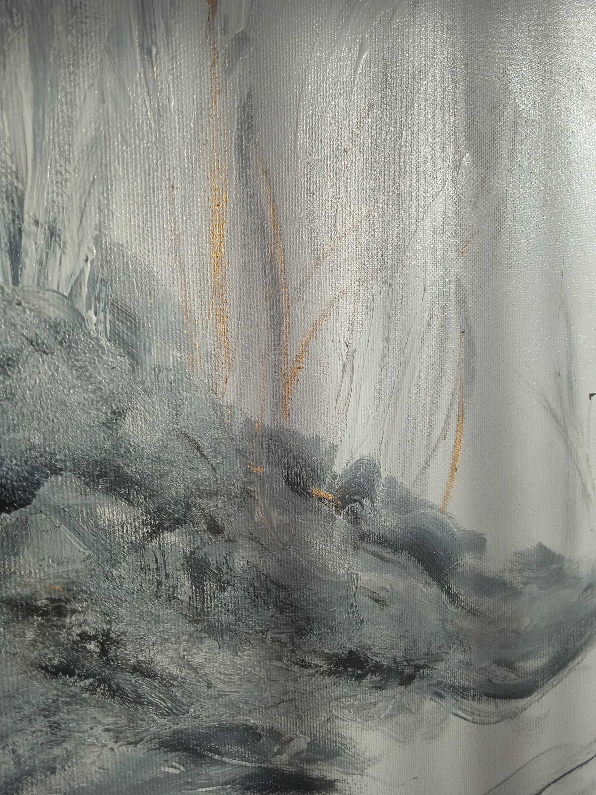 "Zachód Słońca nad morzem" WIELKI abstrakcyjny obraz 80x100cm