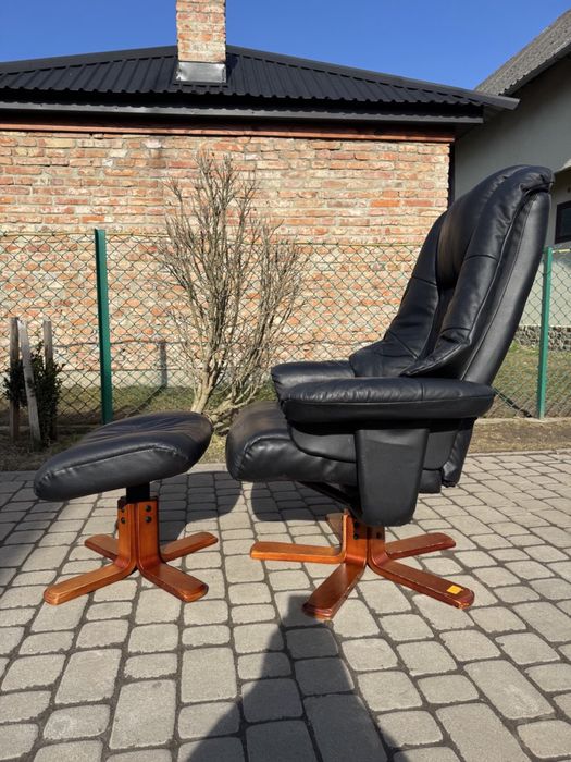 Крісло реклайнер з пуфом (0079) крісло для відпочинку