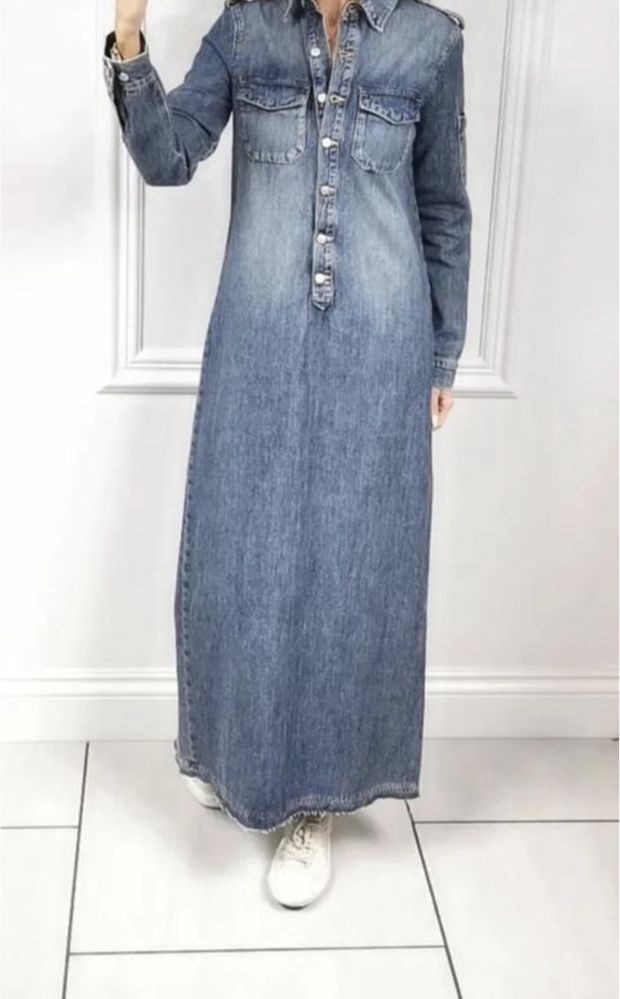 Супер трендова джинсова сукня Zara в розмірі L