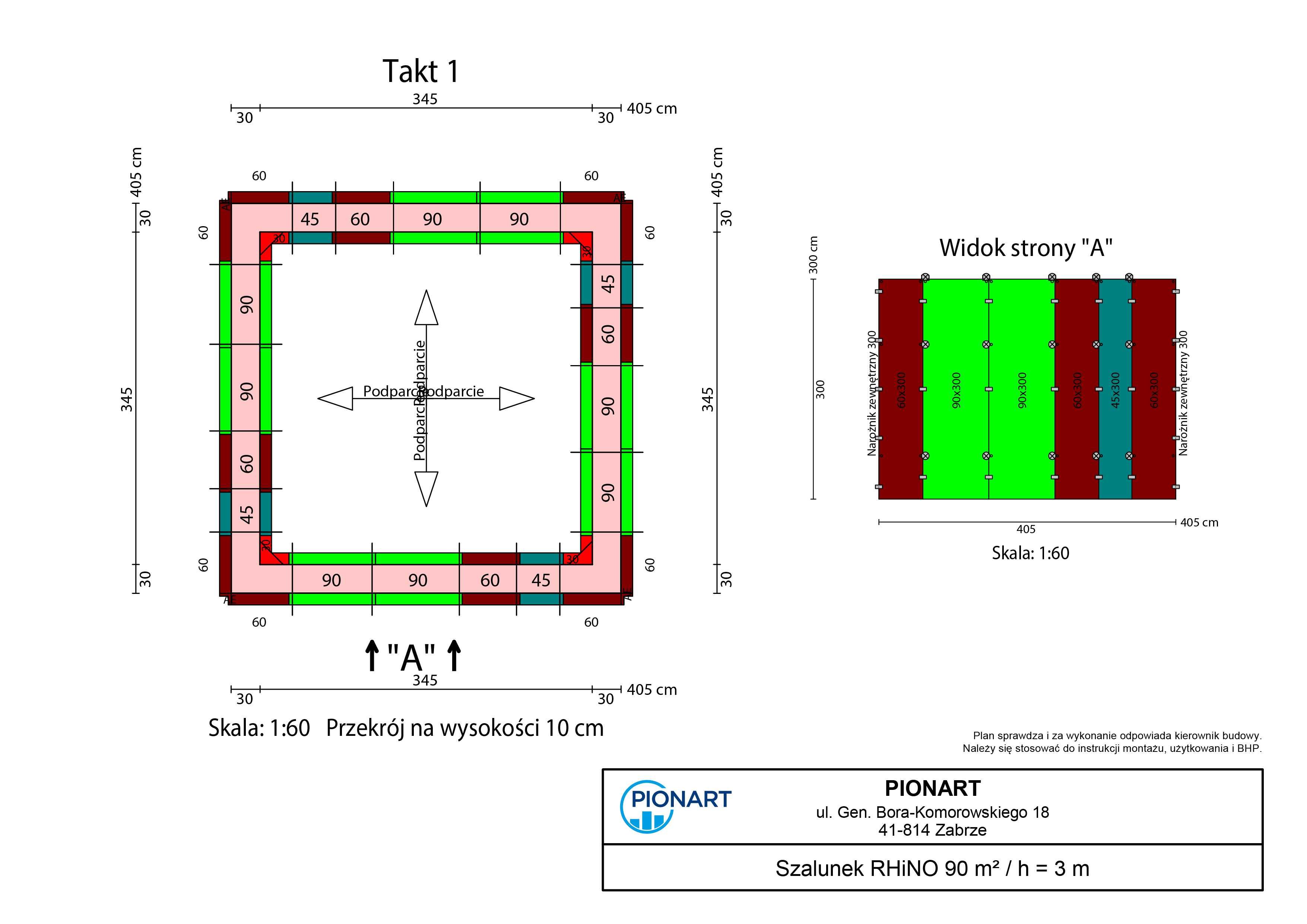 Szalunki ścienne RHiNO 90 m2 / h=300 cm (kompatybilne z Rasto) – NOWE