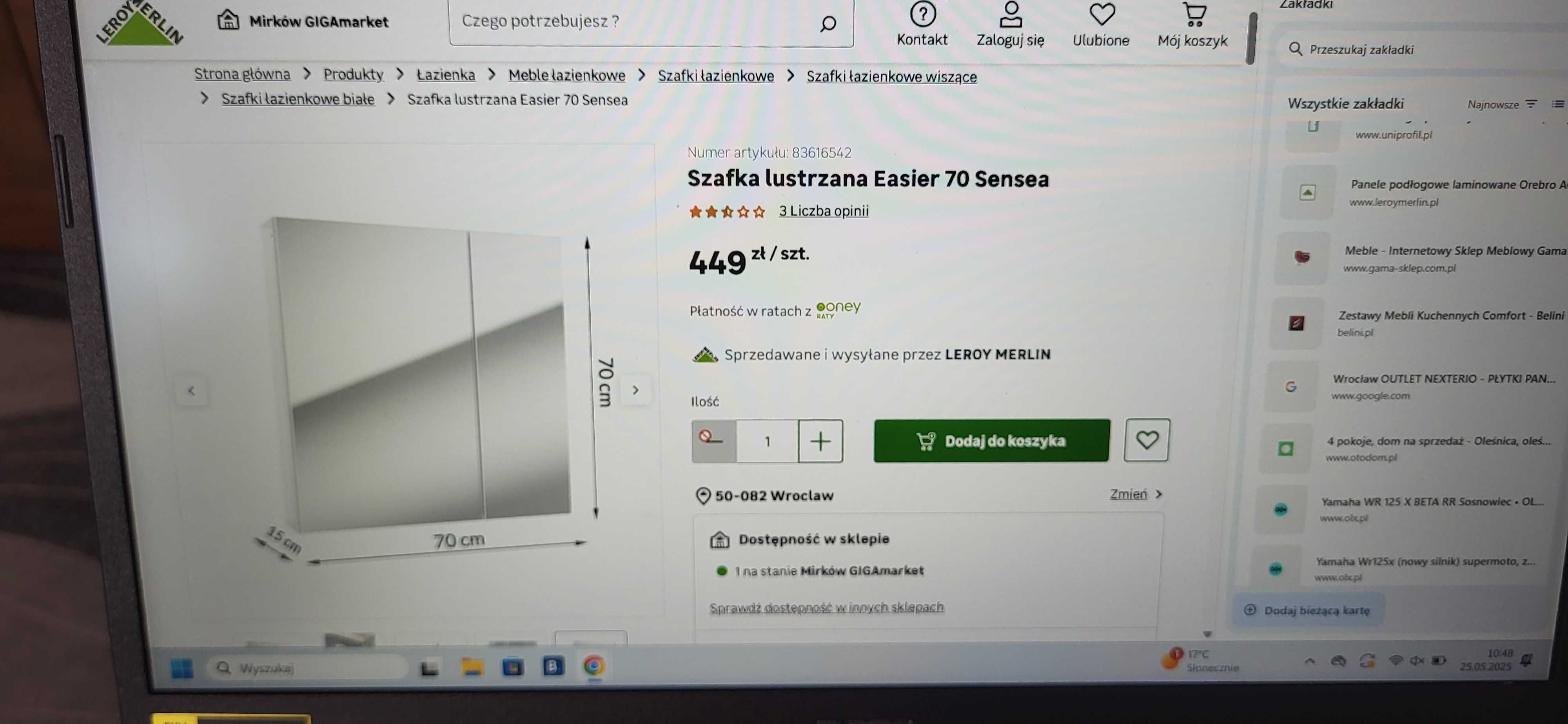 Sprzedam meble łazienkowe