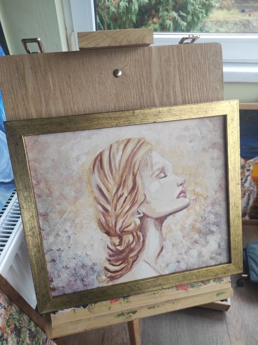 Obraz akryl jesienny ręcznie malowany 33,5 x 28,5