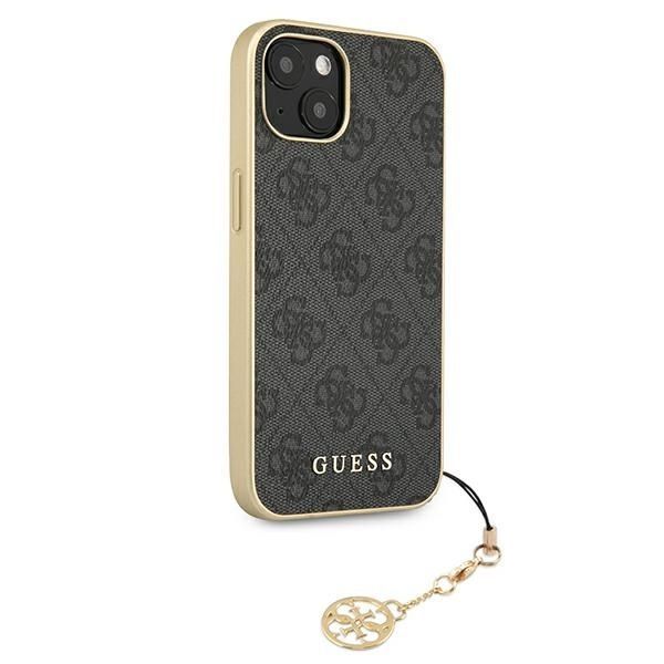 Etui Guess 4G Charms do iPhone 13/14/15 6.1" - Szary/Luksusowy Wygląd
