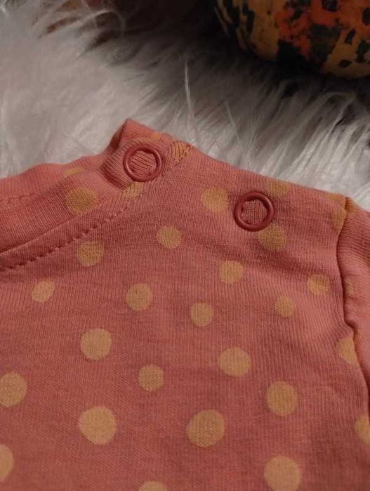 Sukienka Morelowa w Pomarańczowe Groszki Coccodrillo r. 74 (6-9 msc.)