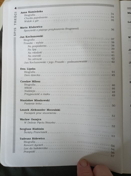 Opracowania lektury wiersze 6 klasa