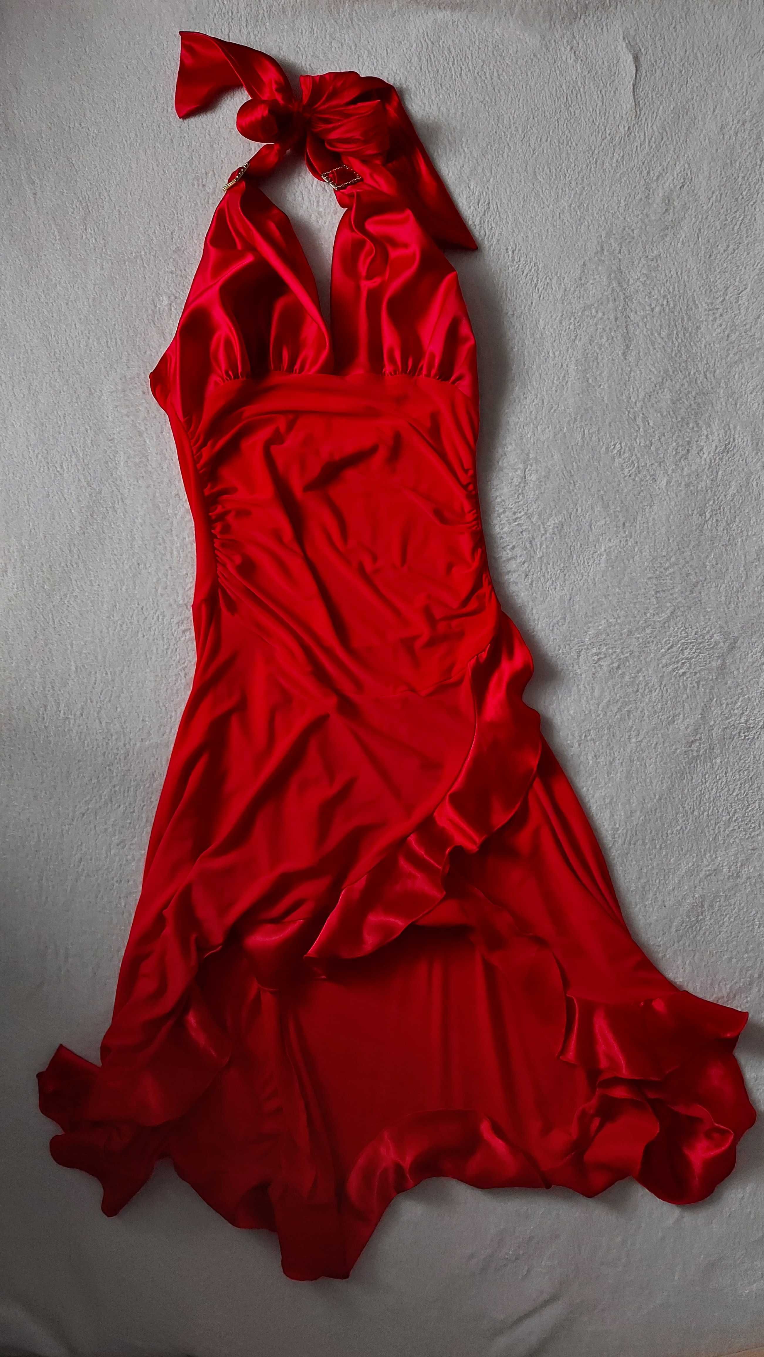 Czerwona wygodna sukienka rozm. 40